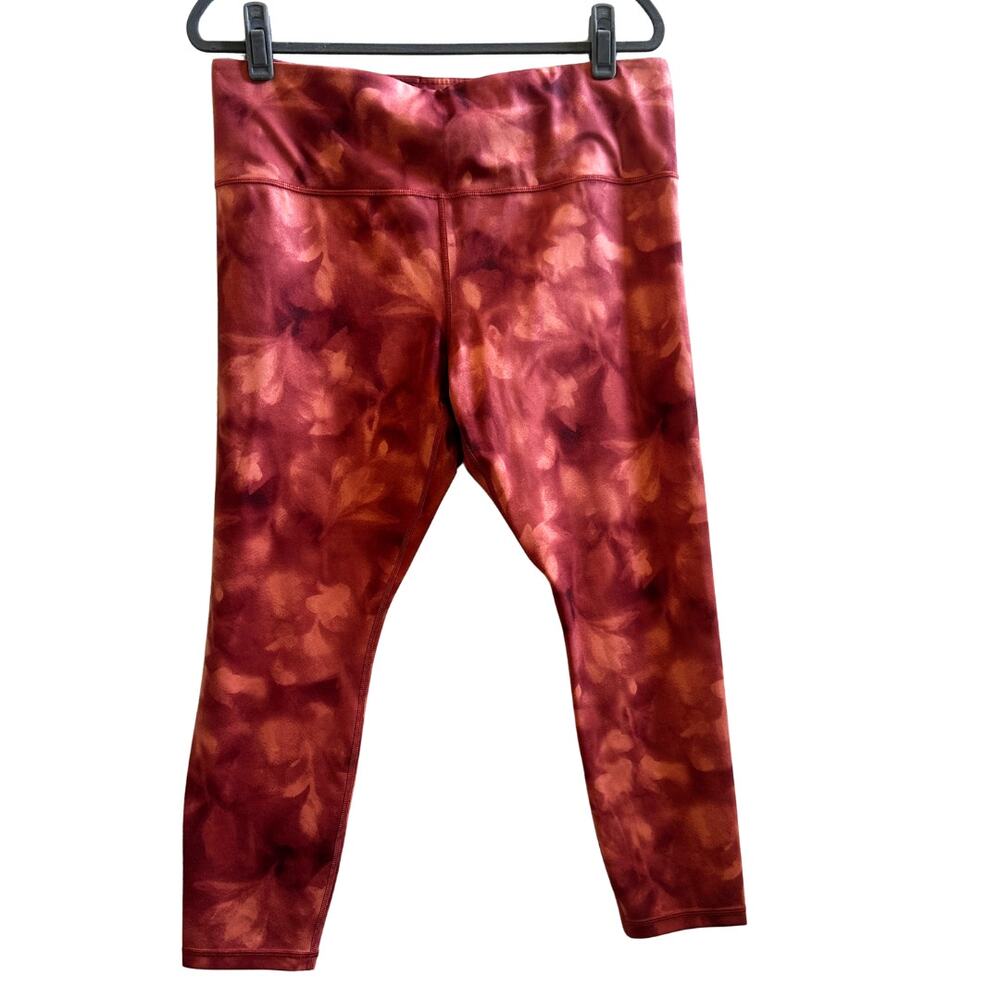 Athleta Elation Rust Floral High Rise 7/8 Leggings XL